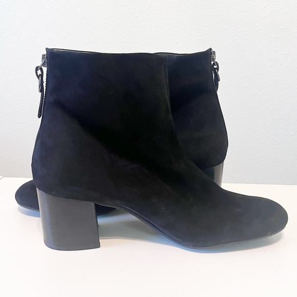 Paul Green Black Suede Ankle Booties with Chunky Block Heel Size 7.5 - Picture 6 of 11